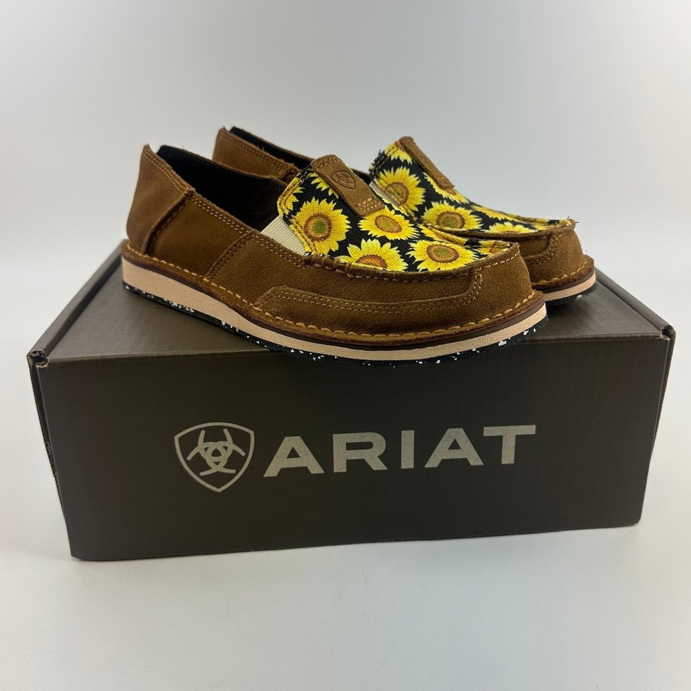 Ariat Cruiser Loafers Peanut Field of Sun Sunflower Slip On 10040356 Womens 8.5B